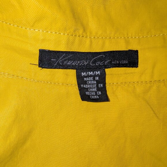 Kenneth Cole Gold Yellow Belted Trench Coat - Picture 3 of 6